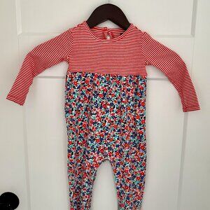 Tea Collection Spring Floral and Stripes Baby Romper, available in 2 sizes